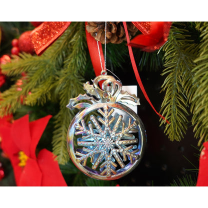 Ornament brad de Craciun, Iridescent, Rotund, 8 cm x 11 cm, Plastic, Klevo