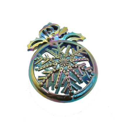 Ornament brad de Craciun, Iridescent, Rotund, 8 cm x 11 cm, Plastic, Klevo