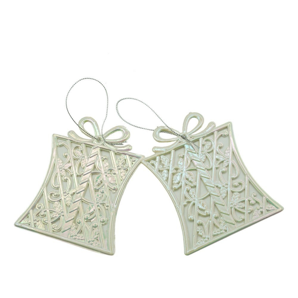 Ornament brad de Craciun, Perlat, in forma de Cadou, 9 cm x 11 cm, Plastic, Klevo