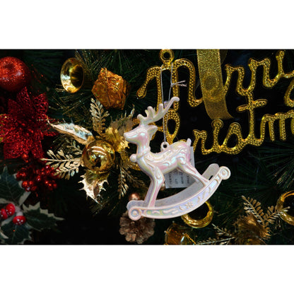 Ornament brad de Craciun, Perlat, in forma de Ren, 11 cm x 11 cm, Plastic, Klevo