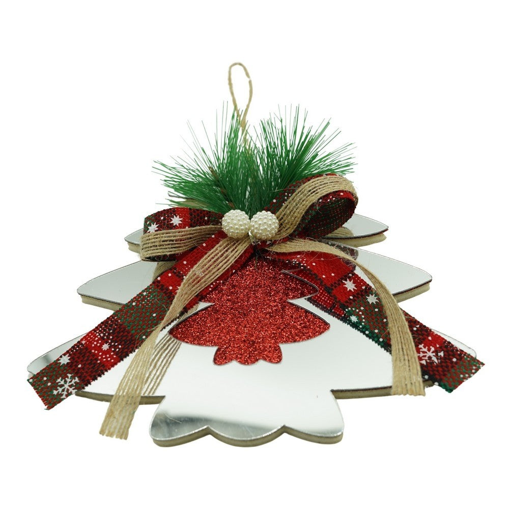 Ornament brad, Klevo, Brad, Argintiu, Lucios, 14*17CM, Acril, Interior/ Exterior