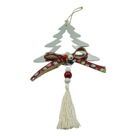 Ornament brad, Klevo, Brad, Argintiu, Lucios, 14*26CM, Acril, Interior/ Exterior