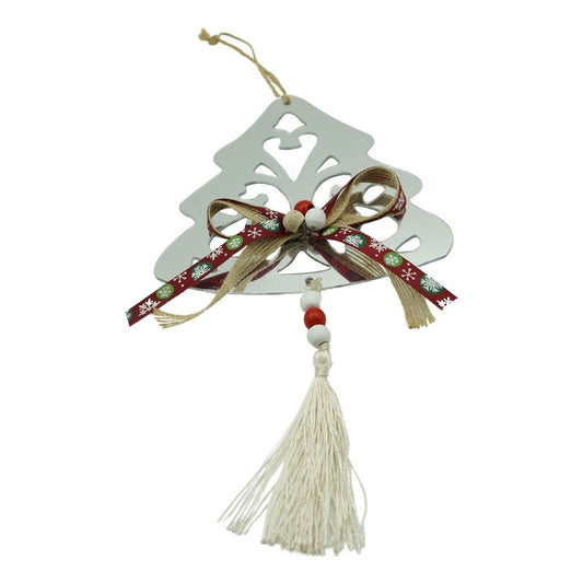 Ornament brad, Klevo, Brad, Argintiu, Lucios, 14*26CM, Acril, Interior/ Exterior