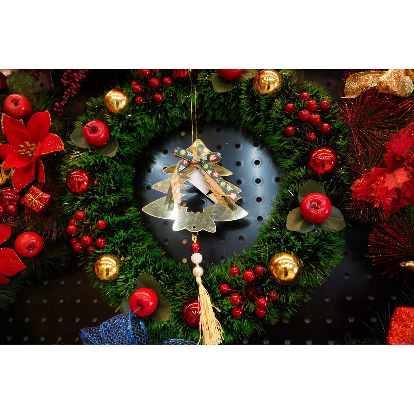 Ornament brad, Klevo, Brad, Auriu, Lucios, 14*26CM, Acril, Interior/ Exterior