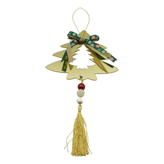 Ornament brad, Klevo, Brad, Auriu, Lucios, 14*26CM, Acril, Interior/ Exterior
