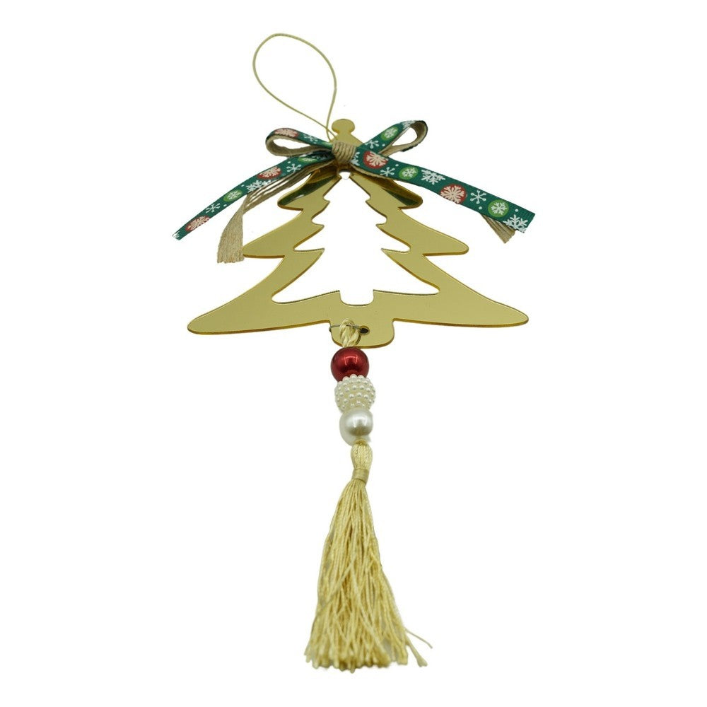 Ornament brad, Klevo, Brad, Auriu, Lucios, 15*28CM, Acril, Interior/ Exterior