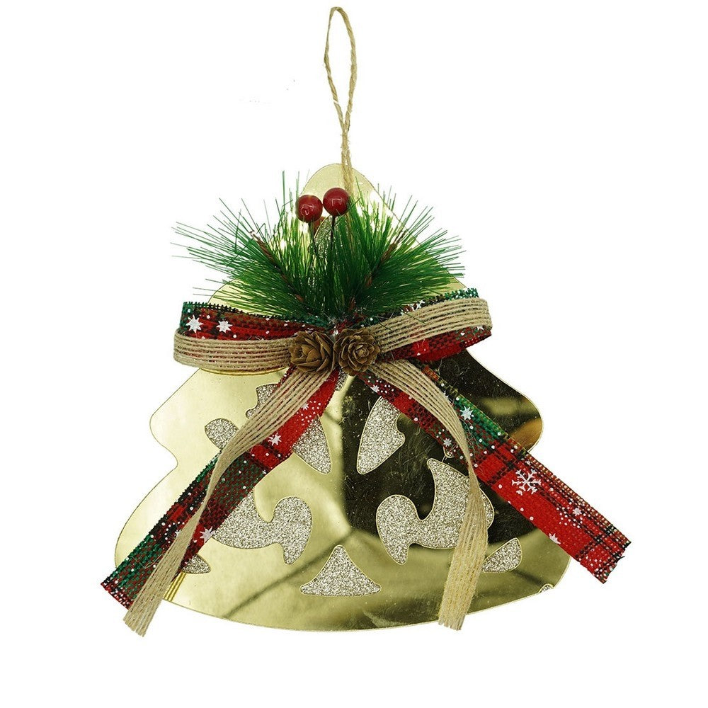 Ornament brad, Klevo, Brad, Auriu, Lucios, 16*17CM, Acril, Interior/ Exterior