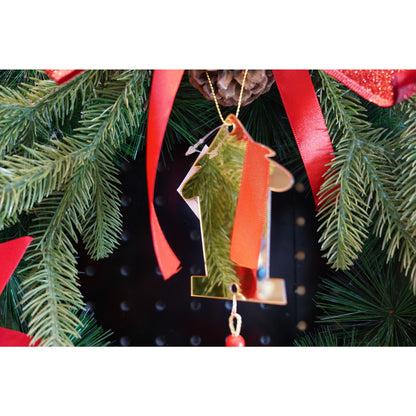 Ornament brad, Klevo, Brad, Auriu, Lucios, 8*25CM, Acril, Interior/ Exterior
