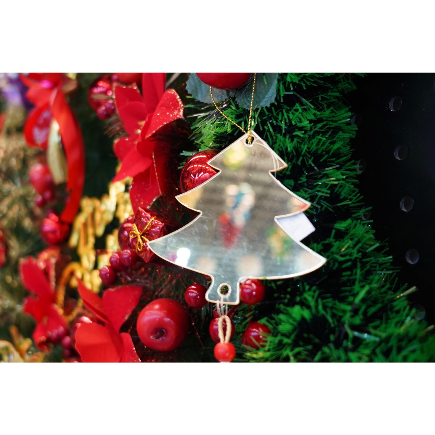 Ornament brad, Klevo, Brad, Auriu, Lucios, 8*25CM, Acril, Interior/ Exterior