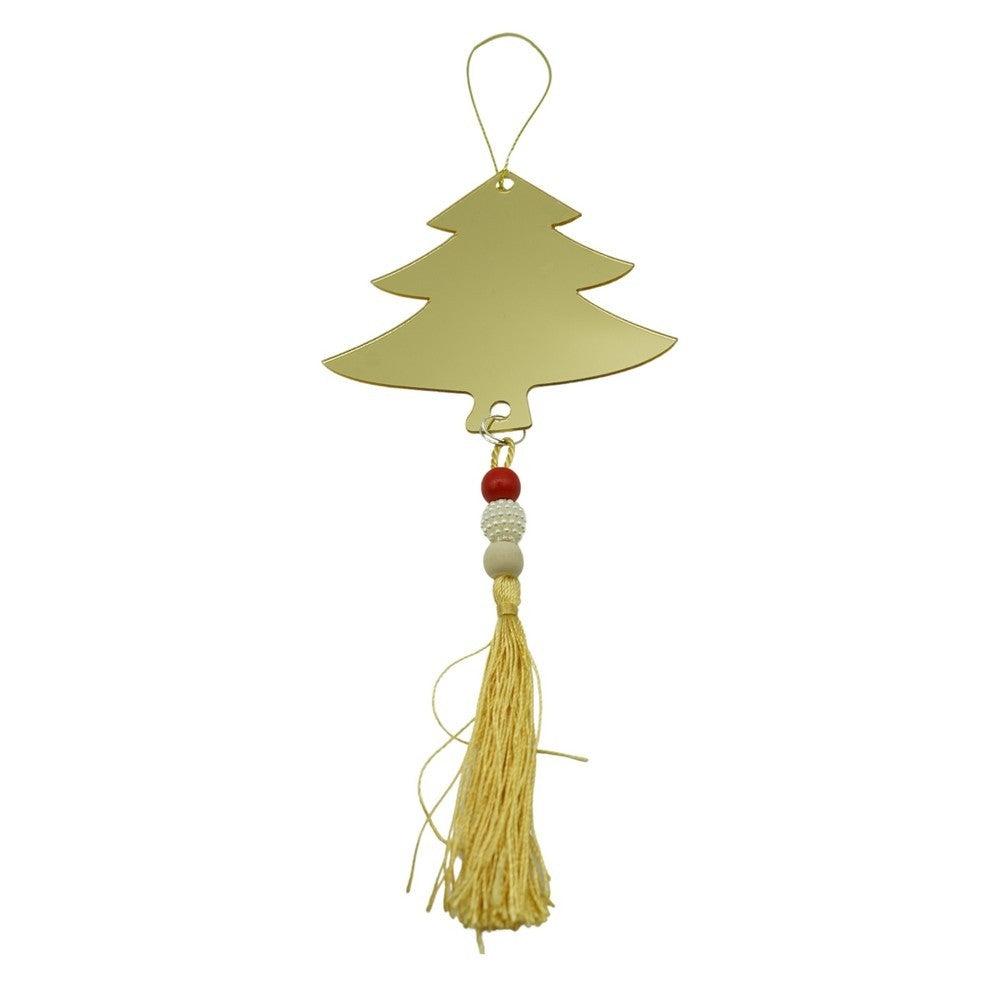 Ornament brad, Klevo, Brad, Auriu, Lucios, 8*25CM, Acril, Interior/ Exterior