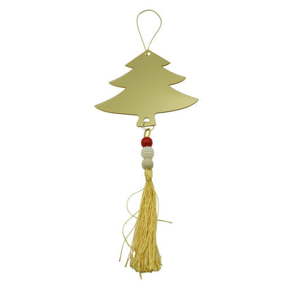Ornament brad, Klevo, Brad, Auriu, Lucios, 8*25CM, Acril, Interior/ Exterior