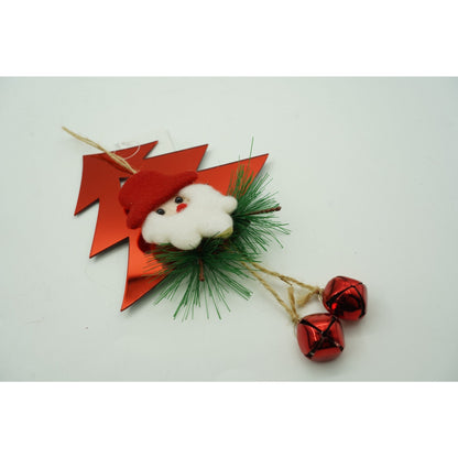 Ornament brad, Klevo, Brad cu clopotei, Rosu, Lucios, 15*20CM, Acril, Interior/ Exterior