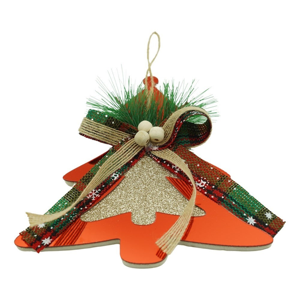Ornament brad, Klevo, Brad, Rosu, Lucios, 14*16CM, Acril, Interior/ Exterior