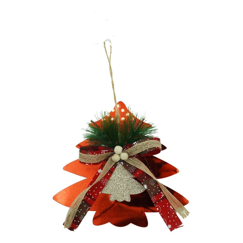 Ornament brad, Klevo, Brad, Rosu, Lucios, 14*16CM, Acril, Interior/ Exterior