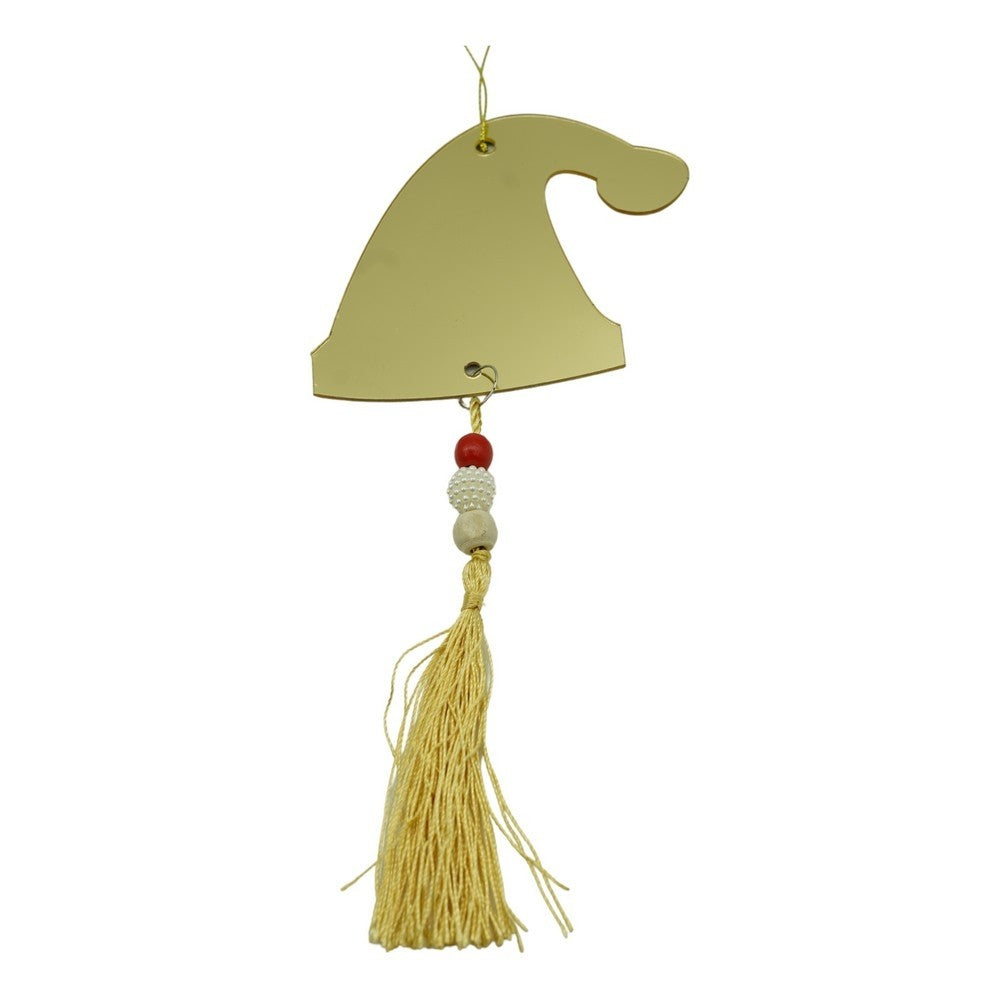 Ornament brad, Klevo, Caciulita, Auriu, Lucios, 8*25CM, Acril, Interior/ Exterior
