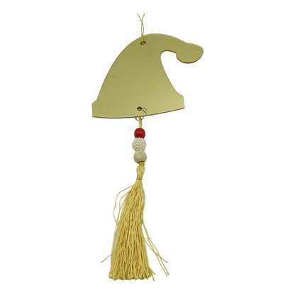 Ornament brad, Klevo, Caciulita, Auriu, Lucios, 8*25CM, Acril, Interior/ Exterior