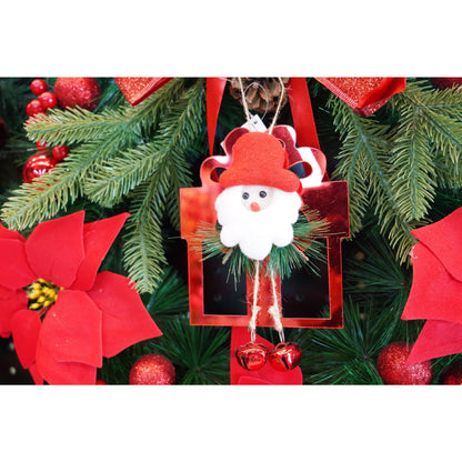 Ornament brad, Klevo, Cadou cu clopotei, Rosu, Lucios, 15*20CM, Acril, Interior/ Exterior