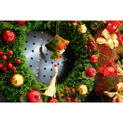 Ornament brad, Klevo, Clopotei, Auriu, Lucios, 10*23CM, Acril, Interior/ Exterior