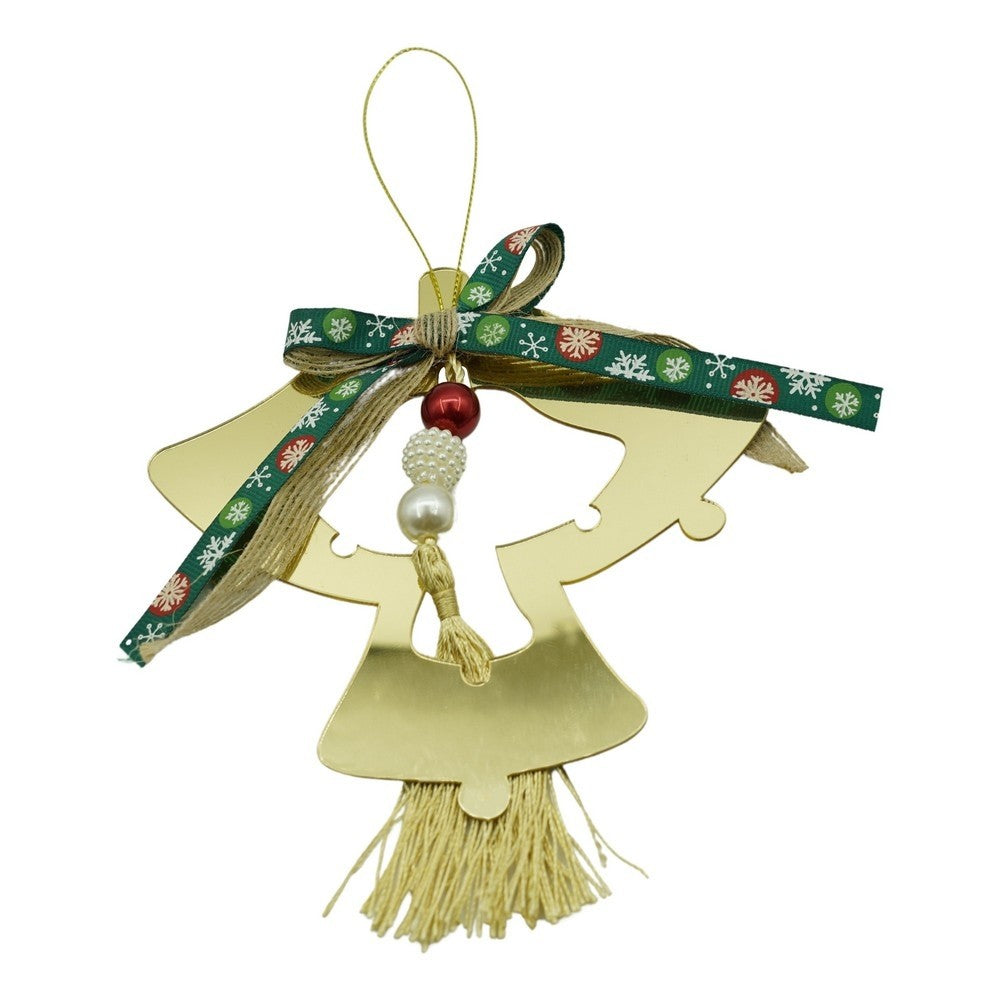 Ornament brad, Klevo, Clopotei, Auriu, Lucios, 14*26CM, Acril, Interior/ Exterior