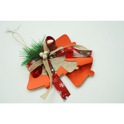Ornament brad, Klevo, Clopotei, Rosu, Lucios, 15*15CM, Acril, Interior/ Exterior