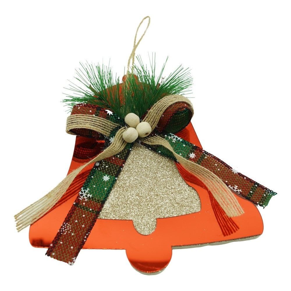 Ornament brad, Klevo, Clopotel, Rosu, Lucios, 14*16CM, Acril, Interior/ Exterior