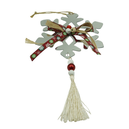 Ornament brad, Klevo, Fulg de nea, Argintiu, Lucios, 14*26CM, Acril, Interior/ Exterior