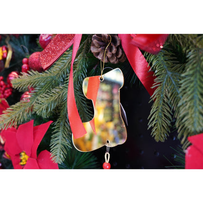 Ornament brad, Klevo, Gheata, Auriu, Lucios, 10*25CM, Acril, Interior/ Exterior