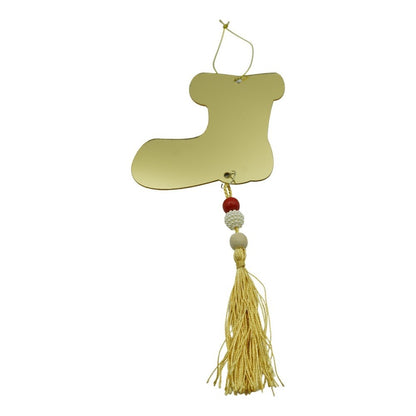 Ornament brad, Klevo, Gheata, Auriu, Lucios, 10*25CM, Acril, Interior/ Exterior