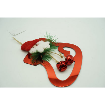 Ornament brad, Klevo, Gheata cu clopotei, Rosu, Lucios, 15*20CM, Acril, Interior/ Exterior