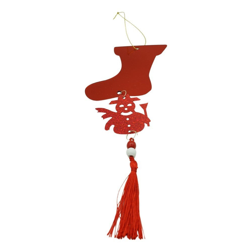 Ornament brad, Klevo, Gheata, Om de zapada, Rosu, Lucios, 10*28CM, Acril, Interior/ Exterior