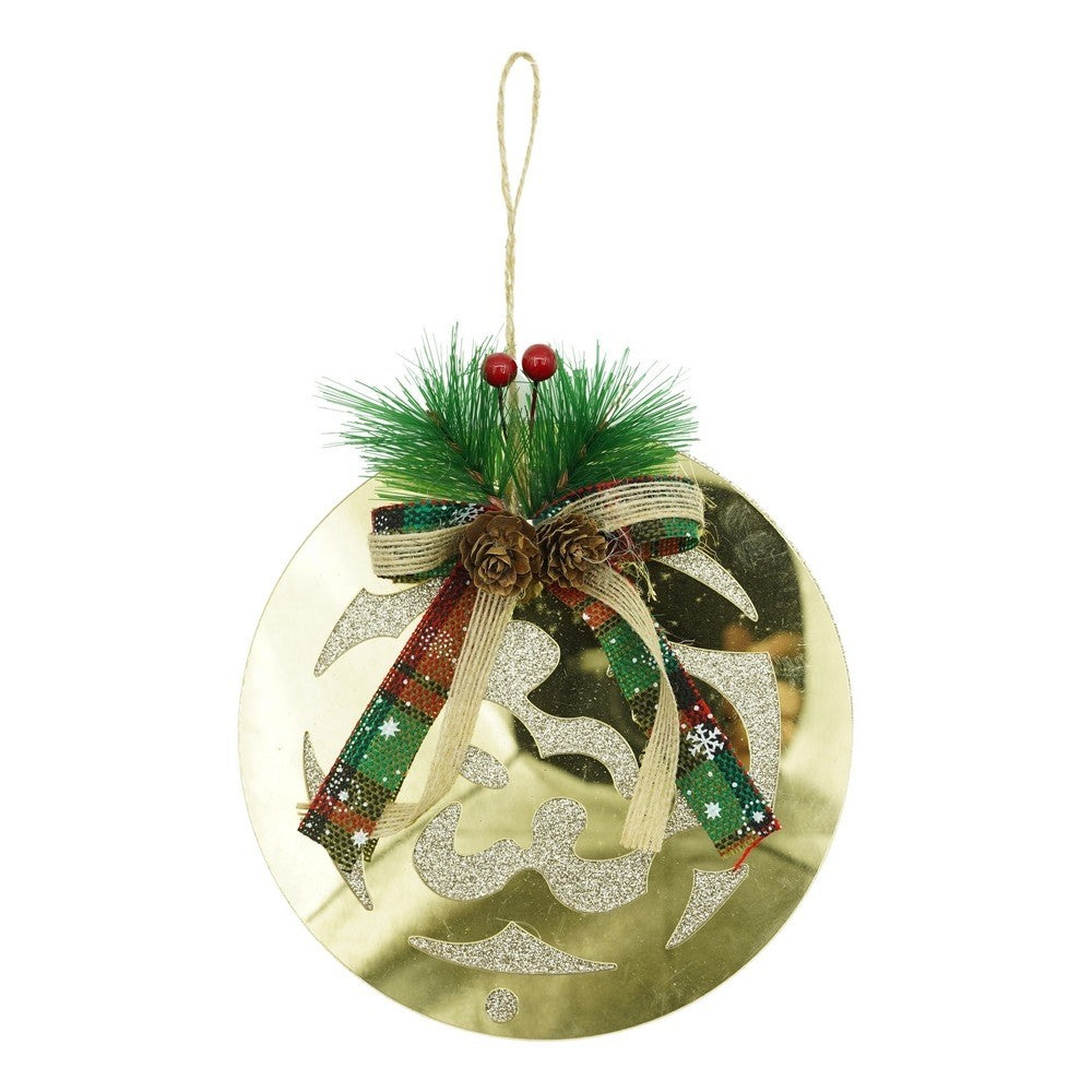 Ornament brad, Klevo, Glob, Auriu, Lucios, 17*17CM, Acril, Interior/ Exterior