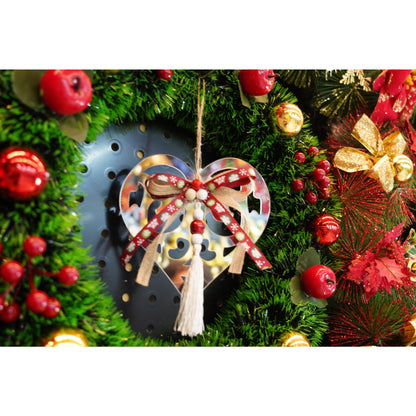 Ornament brad, Klevo, Inima, Argintiu, Lucios, 14*26CM, Acril, Interior/ Exterior