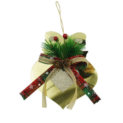 Ornament brad, Klevo, Inima, Auriu, Lucios, 15*16CM, Acril, Interior/ Exterior