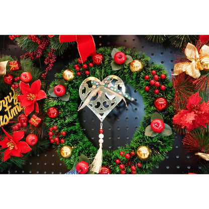 Ornament brad, Klevo, Inima, Auriu, Lucios, 15*26CM, Acril, Interior/ Exterior