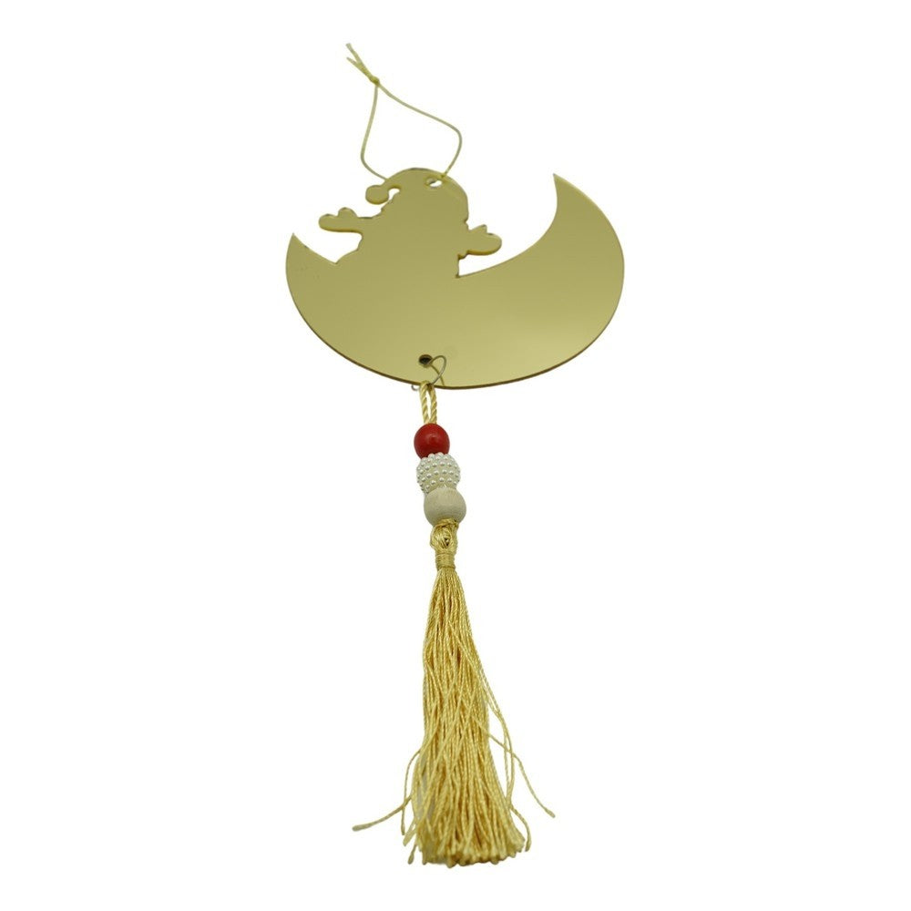 Ornament brad, Klevo, Luna, Auriu, Lucios, 10*25CM, Acril, Interior/ Exterior