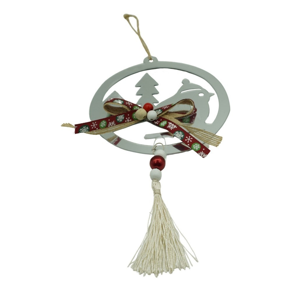 Ornament brad, Klevo, Pasare, Argintiu, Lucios, 14*26CM, Acril, Interior/ Exterior
