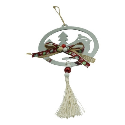 Ornament brad, Klevo, Pasare, Argintiu, Lucios, 14*26CM, Acril, Interior/ Exterior