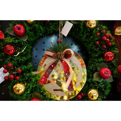 Ornament brad, Klevo, Pasare, Auriu, Lucios, 17*17CM, Acril, Interior/ Exterior