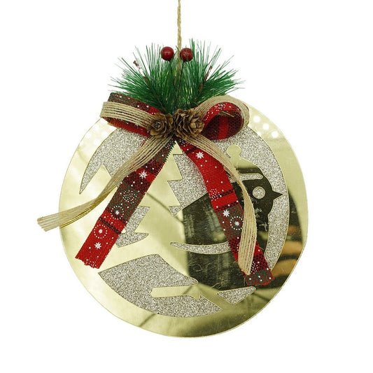 Ornament brad, Klevo, Pasare, Auriu, Lucios, 17*17CM, Acril, Interior/ Exterior