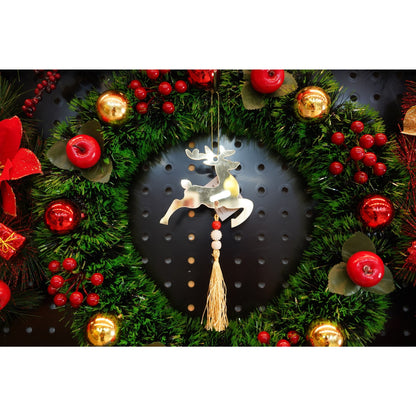Ornament brad, Klevo, Ren, Auriu, Lucios, 10*25CM, Acril, Interior/ Exterior