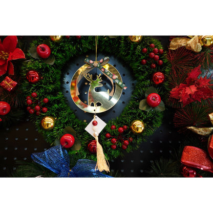 Ornament brad, Klevo, Ren, Auriu, Lucios, 15*25CM, Acril, Interior/ Exterior