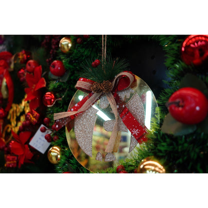 Ornament brad, Klevo, Ren, Auriu, Lucios, 17*17CM, Acril, Interior/ Exterior