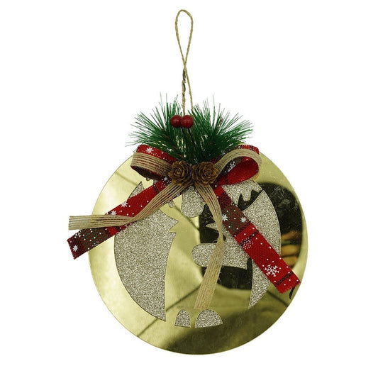Ornament brad, Klevo, Ren, Auriu, Lucios, 17*17CM, Acril, Interior/ Exterior