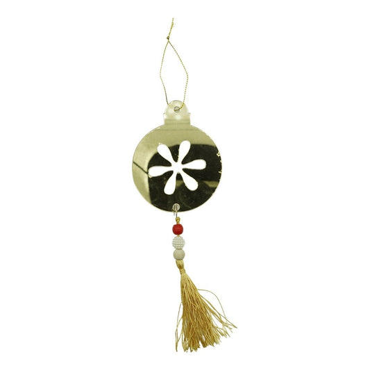 Ornament brad, Klevo, Rotund, Auriu, Lucios, 10*23CM, Acril, Interior/ Exterior
