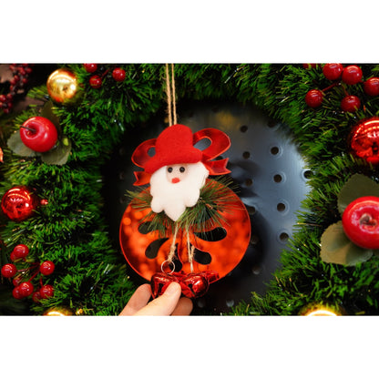 Ornament brad, Klevo, Rotund cu clopotei, Rosu, Lucios, 15*20CM, Acril, Interior/ Exterior