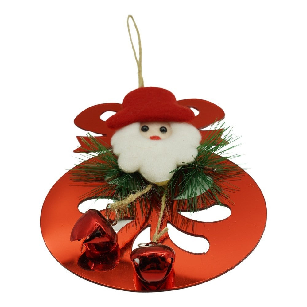 Ornament brad, Klevo, Rotund cu clopotei, Rosu, Lucios, 15*20CM, Acril, Interior/ Exterior
