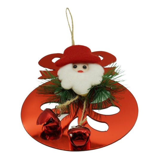 Ornament brad, Klevo, Rotund cu clopotei, Rosu, Lucios, 15*20CM, Acril, Interior/ Exterior