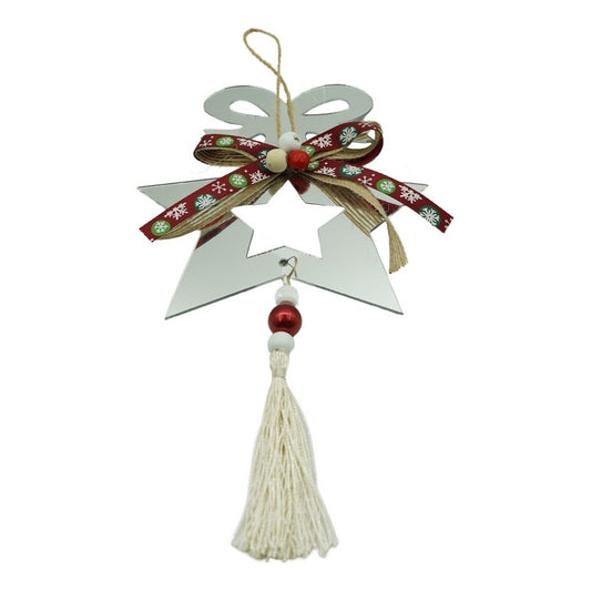 Ornament brad, Klevo, Stea, Argintiu, Lucios, 14*26CM, Acril, Interior/ Exterior