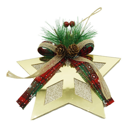 Ornament brad, Klevo, Stea, Auriu, Lucios, 17*17CM, Acril, Interior/ Exterior