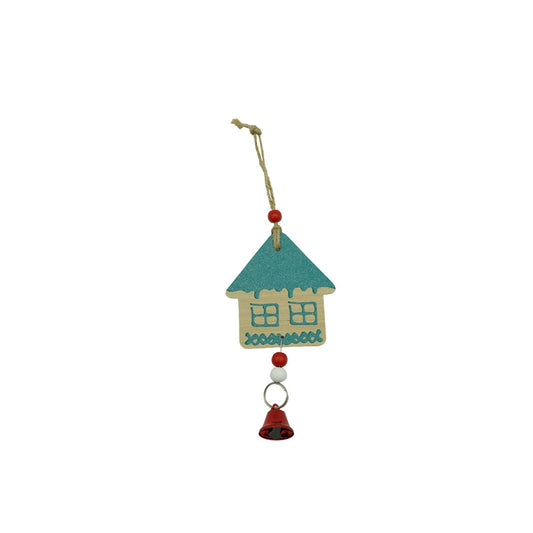Ornament de brad casuta, Klevo, multicolor, lemn, 18 cm
